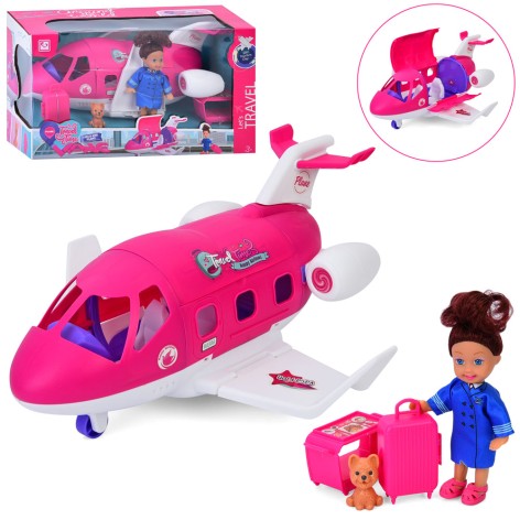 Лялька 12см, літак 32см, собачка 3,5см, в кор-ці, 32-18,5-18см 