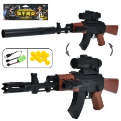 Автомат 67см на акумуляторі, стріляє пластиковими кулями, лазер, USB зарядне 2030-1