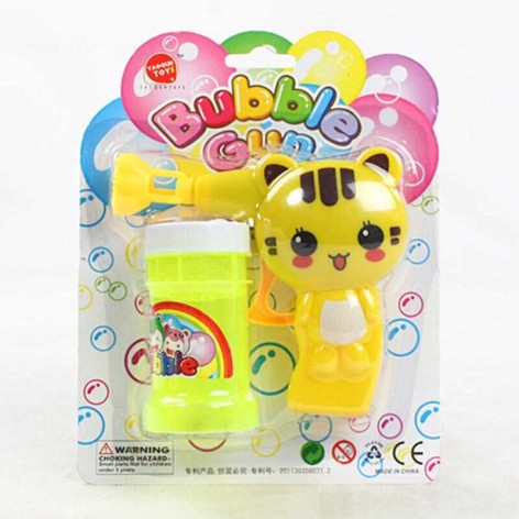 Пістолет з мильними бульбашками “Котик”, механічний принцип роботи, мильний розчин, на листі 