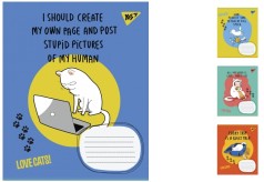 Зошит А5/12 в лінійку 1В Love cats, зошит учнівський 25шт. в уп.