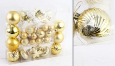 УЦЕНКА 30% Новорічні прикраси 36 штук, кульки, цукерки, бурульки, зірочки, у слюді 