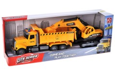 Машина самоскид RJ6674-6 з екскаватором, інерційна, озвучена, зі світлом, в коробці р.44,6x10x16,6 см