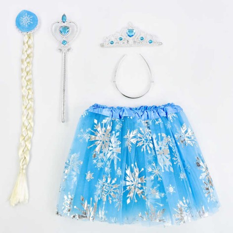 Карнавальный набор для девочки 4 предмета: юбка, коса, жезл, корона 32*2*55 см