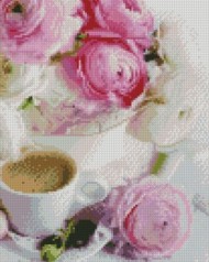 Набор для творчества алмазная картина Розы и кофе Strateg размером 30х40 см кр (HX437)