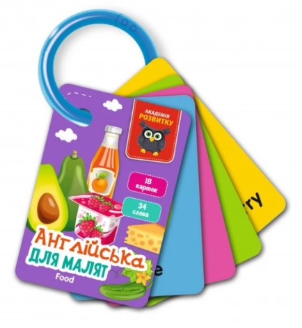 Игра развивающая Vladi Toys карты на кольце. Английский. Еда (укр)