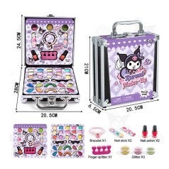 Косметика "KUROMI" тіні, помади, блискітки, лаки, бафи, браслет, у валізі 20,5*6,5*21 см 