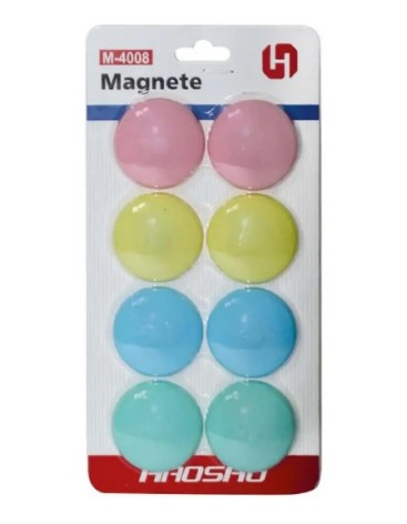 Набор магнитов круглых пастельных цветов d=4см 8 шт.