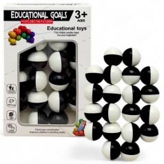 Игрушка-антистресс "Молекула" (черно-белые шарики)