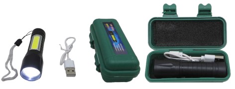 Ліхтарик кишеньковий  LED акумуляторний ,зарядка вiд USB у футлярі (4*60)
