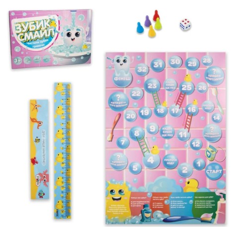 Настільна гра Strateg Зубик Смайл бродилка українською мовою (30398) Стратег 