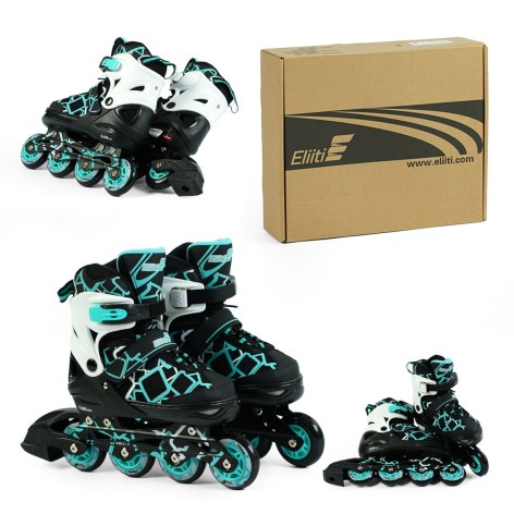 Ролики 90052-М розмір 34-37 (6) колеса PU, ПЕРЕДНЕ КОЛЕСО СВІТЛО, стелька 20.5-23 см, d коліс – 6.5 см, в коробці