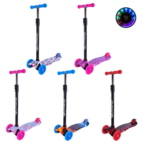 Самокат детский 4-х колес. MAXI, колеса PU светятся, 5 цветов микс, п/е /10/