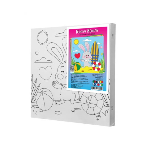Набор для росписи по контуру для детей Riviera Blanca Зайчик на пляже 25x25 см (КА-152)
