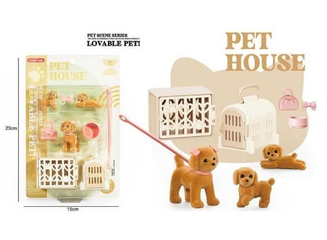 Улюбленці 3 тваринки, 2 переноски, мисочка, на листі 15*6*23 см /72/