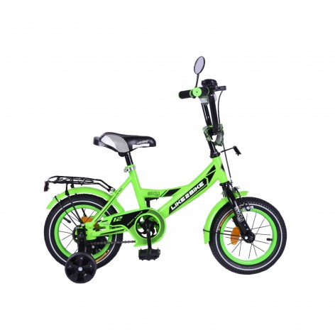 Велосипед дитячий 2-х колісний 12'' Like2bike Sky, салатовий, рама сталь, зі дзвінком, ручне гальмо, складання 75%