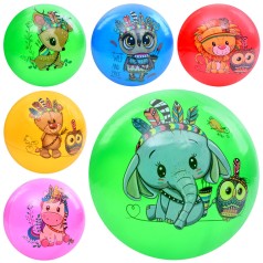 М'яч дитячий 9 дюймів, ПВХ, 57-63г, 5кольорів, 6видів, /24/240/10шт в п/е