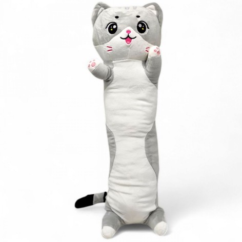 Мʼяка іграшка-обіймашка "Кіт Батон", 50 см (сірий)