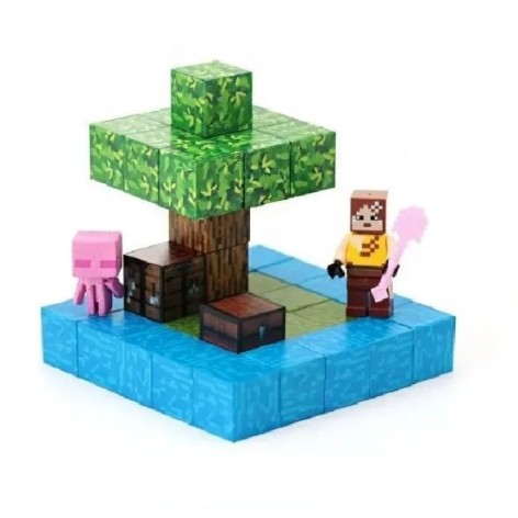 Конструктор магнитный "Майнкрафт/Minecraft" 38 элементов, фигурки героев, в коробке