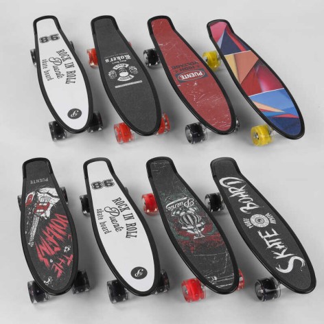 Скейт Пенні борд Best Board, 8 видів, колеса PU, що світяться, d=6 см