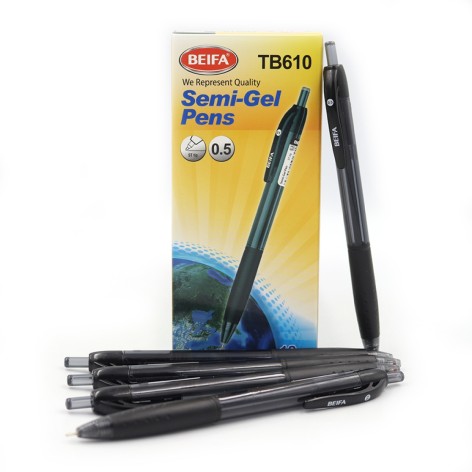 Ручка автомат. масл. Beifa 0,5 мм, черная, карт. уп. цена за 12шт.//