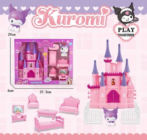 Замок висота 24см, герой, ліжечко, крісло, диван, парканчик, в кор. 