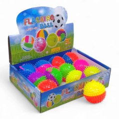 М'яч стрибун, шипи, пискавка, зі світлом, 1 штук, 8 см MIX