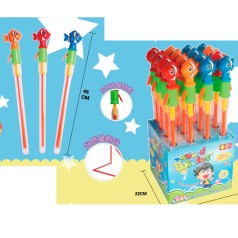 Мыльные пузыри меч, 46см, крышка-рыбка, 16шт(3кол) в дисплее, 22-46-22см 