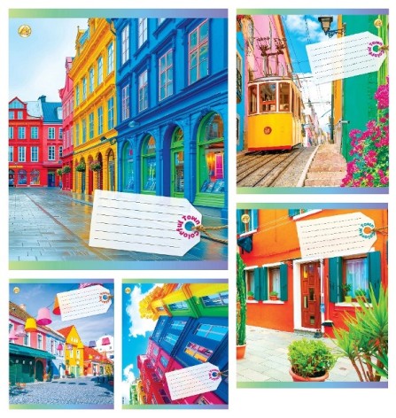 Зошит 48 арк.клітинка Тверда ТА51511 Кольорові міста, 5к.,10/200 ціна за 10 шт.