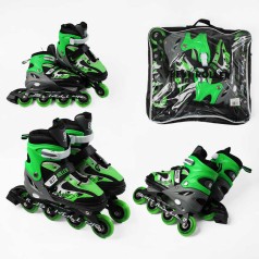 Роликові ковзани Best Roller 38-42 розмір, колеса PU, колір - зелений 76903-L