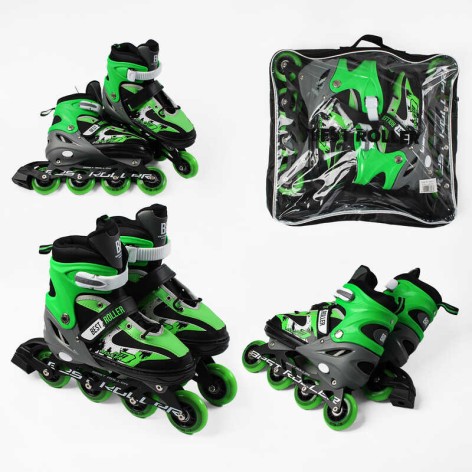 Роликові ковзани Best Roller 38-42 розмір, колеса PU, колір - зелений 76903-L