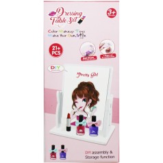 Набор косметики 21 элемент, зеркало настольное, косметика, LED-лампа, в коробке.