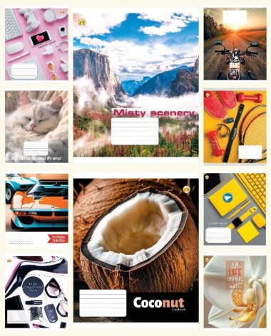 Тетрадь 48 арк.клітинка Тверда 41503 Мікс д/г 1, 10к., 10 шт. в уп. 