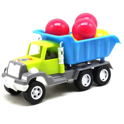 Самоскид із 6 кульками (салатовий+синій)