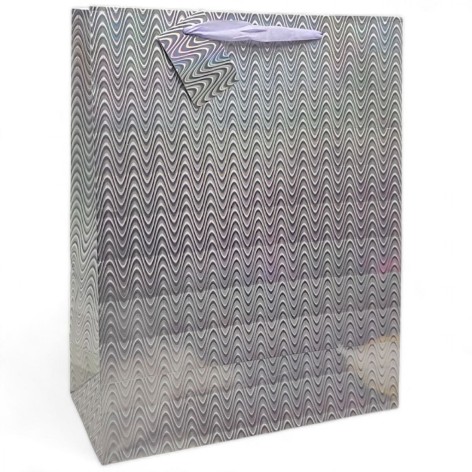 Пакет подарочный "Голограма" (32х25,5 см), белый