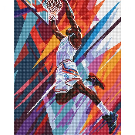 Алмазна мозаїка Ідейка "Динамічний слем-данк" 40x50 см (AMO8085)