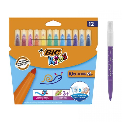 BIC Фломастеры Kid Coleour XL, 12 цветов, 12шт.