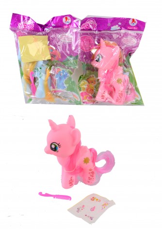 Поні іграшка мікс видів, пакет-сюрприз, з наклейками, з гребінцем, 15,5*24 см