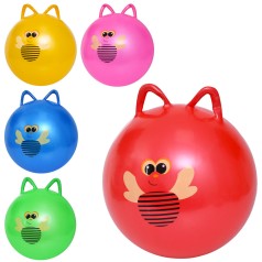 Мяч для фитнеса 45см, с ушками, 310-320г, принт пчелка, 5 цветов, в п/е, 13-15-5см /40/