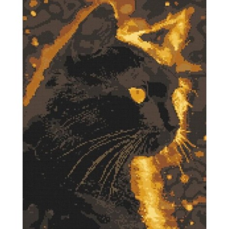 Алмазная мозаика "Черный кот" 40х50 см