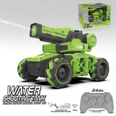 Р/К танк стріляє водою, обертання на 360°, ковзання, пульт 2,4 GHz, акум. 3.7V, USB-кабель, роликові колеса, тріскачка, лійка, кор. 