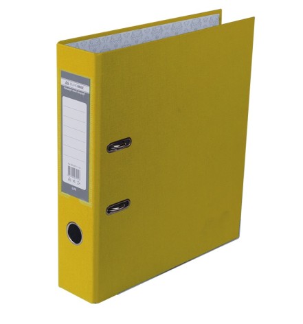 Папка-регистратор Lux односторонний Jobmax А4, 70мм PP, желтый, сборный