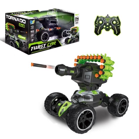 Машинка трюкова на радіокеруванні, стріляє, зелений