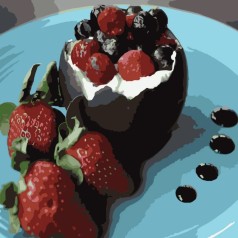 Набор для росписи по номерам Ягодный десерт Strateg размером 40х40 см (SK035)