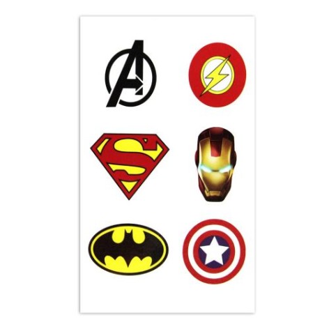 Временные тату "Значки супергероев"