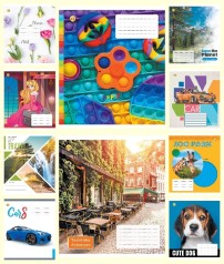 Зошит 18 л. лінія Тверда ТЕ22211 18ЛВ1 мікс, 20 шт. в уп.