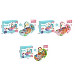 Килимок для немовляти 70-45см, дуга, підвіски 5шт(брязкальце), піаніно-музика,світло, 3види, на бат-ці, в кор-ці, 40-28,5-9см 