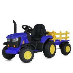 Трактор M 5852EBLR-4 (1шт) р/к2,4G, 2мотори35W, 1акум12V9AH, причеп, TF, USB, EVA,шкiра, блакитний