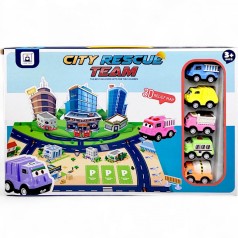 Набір машинок (ігрове поле, 5 машинок, інерція) вид 3