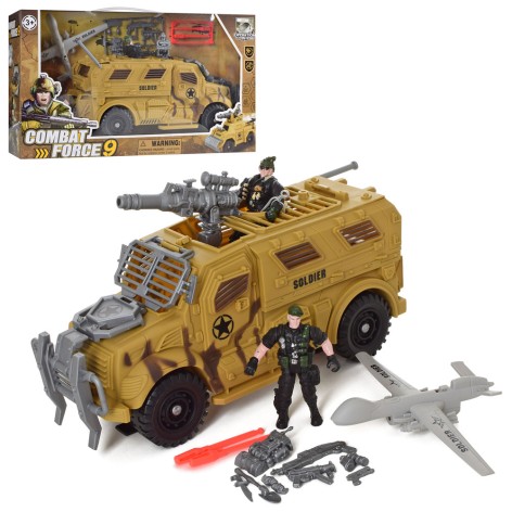 Военный набор с транспортом и фигурками, самолет, размер джипа 31см C3109-12