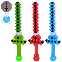 Мыльные пузыри меч, 52см, запаска 6см, музыка, свет, 3 цвета, на бат-ц, 20,5-61-6см 